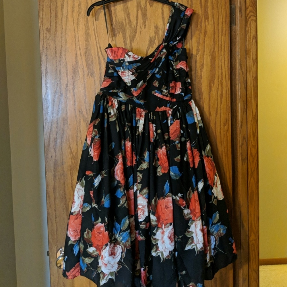 XL floral chiffon cocktail dress